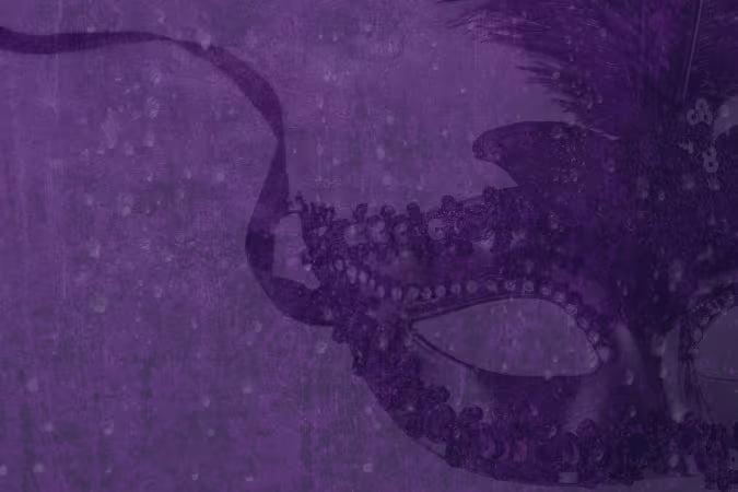 mask in the rain with purple overlay